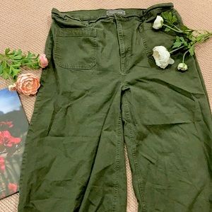 Point Sur (J. Crew) Wide Leg Crop in Army Green